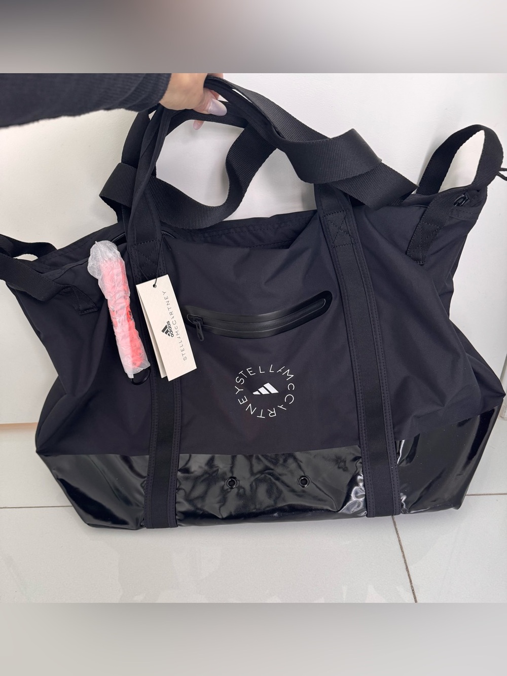 NWT adidas by Stella McCartney Tote Bag, Black/White - Picture 10 of 13